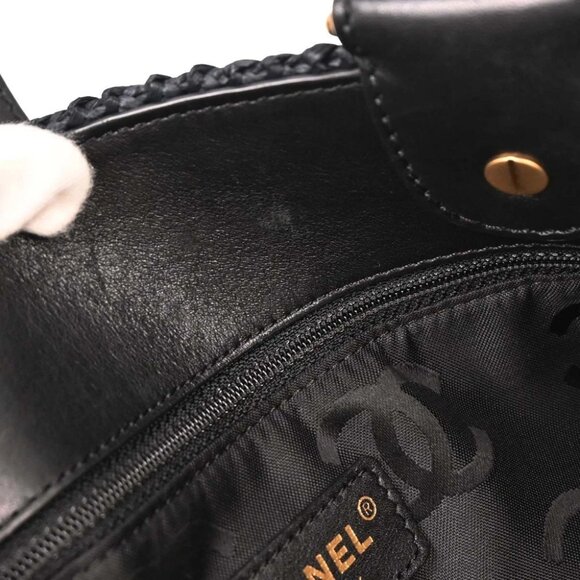 Chanel Navy Straw Tote Handbag 144693 - Picture 9 of 10